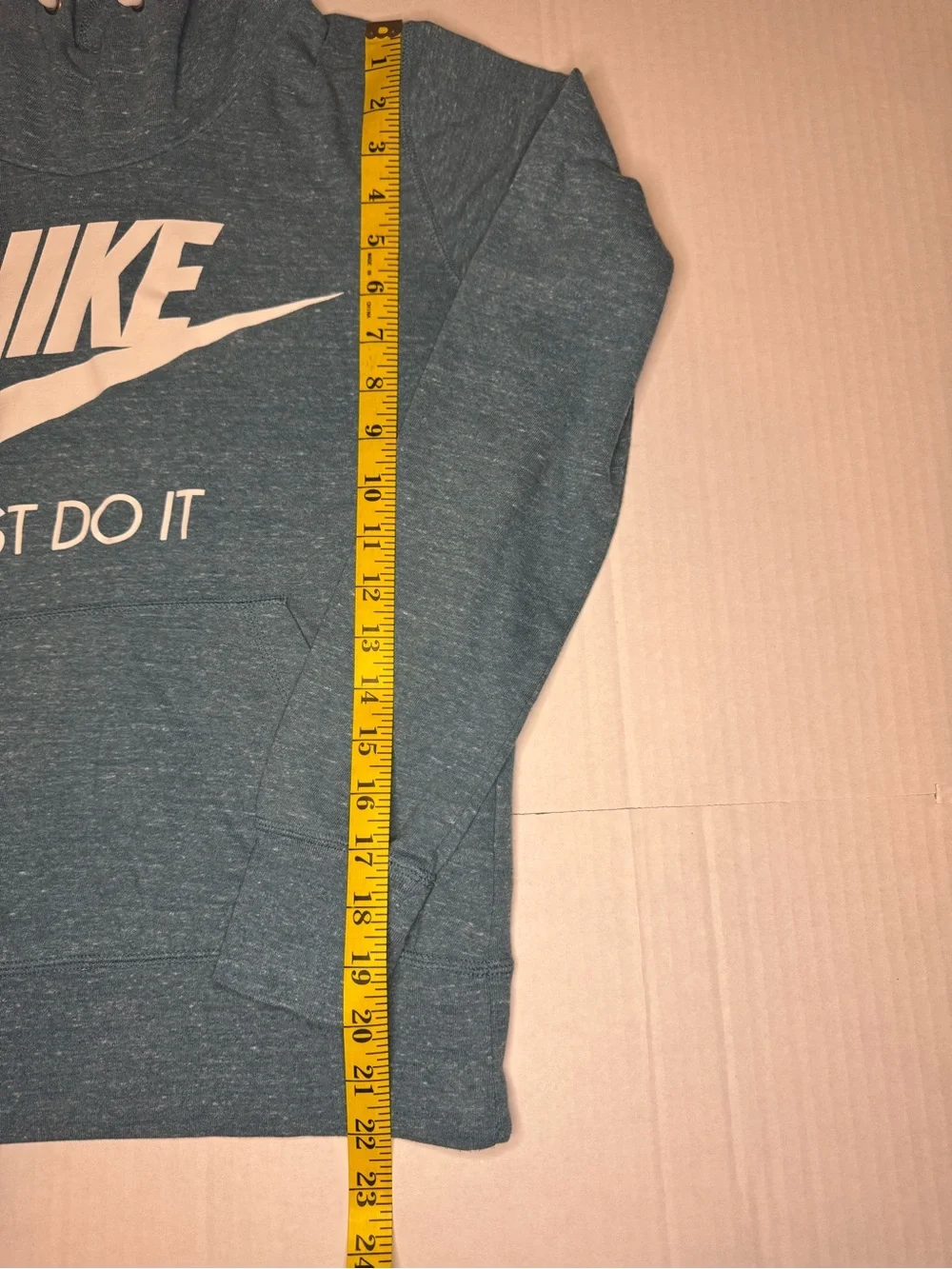 Nike Women's Teal Pullover Hoodie with White Logo
